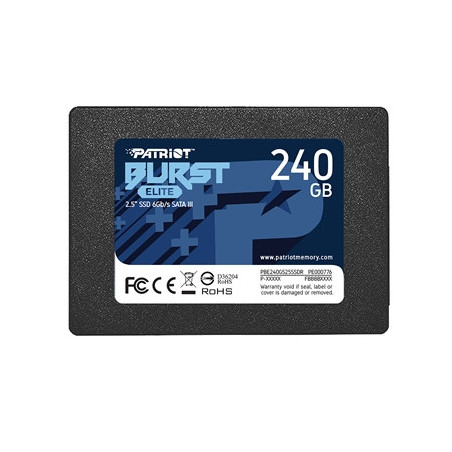 Patriot Elite (PBE240GS25SSDR) 240GB 2.5 Inch SSD  Sata 3 Interface  Read 450MB/s  Write 320MB/s 3 Year Warranty