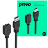 Prevo USBM-USBF-3M USB 3.0 Extension Cable  USB 3.0 Type-A (M) to USB Type-A (F)  3m  Black  Up to 5Gbps Transmission Rate  Reta
