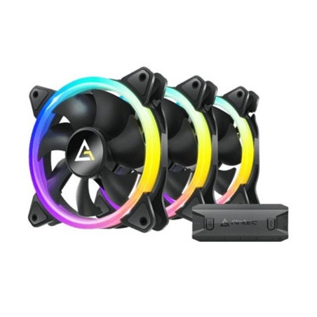 Antec Neon 120 ARGB PWM Case Fan  3 Pack  Hydro Bearing  800-1600 RPM  Black