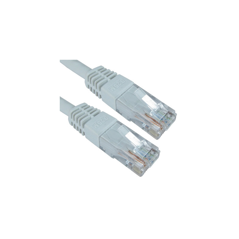 RJ45 (M) to RJ45 (M) CAT6 0.25m White OEM Moulded Boot Copper UTP Network Cable