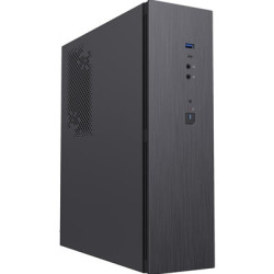CiT S8i SFF Micro-ATX PC Case - 8.3L Compact Desktop Chassis  Brushed Front  1 x 80mm Fan  2 x USB 3.0  TFX PSU Support  Black