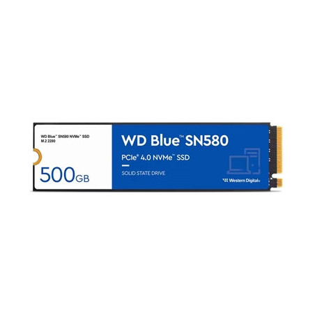 WD Blue SN580 (WDS500G3B0E) 500GB NVMe SSD  M.2 Interface  PCIe Gen4  2280  Read 4000MB/s  Write 3600MB/s  5 Year Warranty