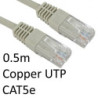 RJ45 (M) to RJ45 (M) CAT5e 0.5m Grey OEM Moulded Boot Copper UTP Network Cable