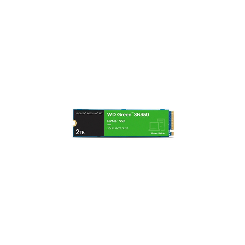 WD Green SN350 (WDS200T3G0C) 2TB NVMe SSD  M.2 Interface  PCIe Gen3  2280  Read 3200MB/s  Write 3200MB/s  3 Year Warranty