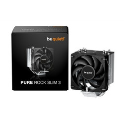be quiet! Pure Rock Slim 3 Fan CPU Cooler  Universal Socket  High Quality 100mm PWM Black Cooling Fan  1700RPM  3 Heat Pipes  13