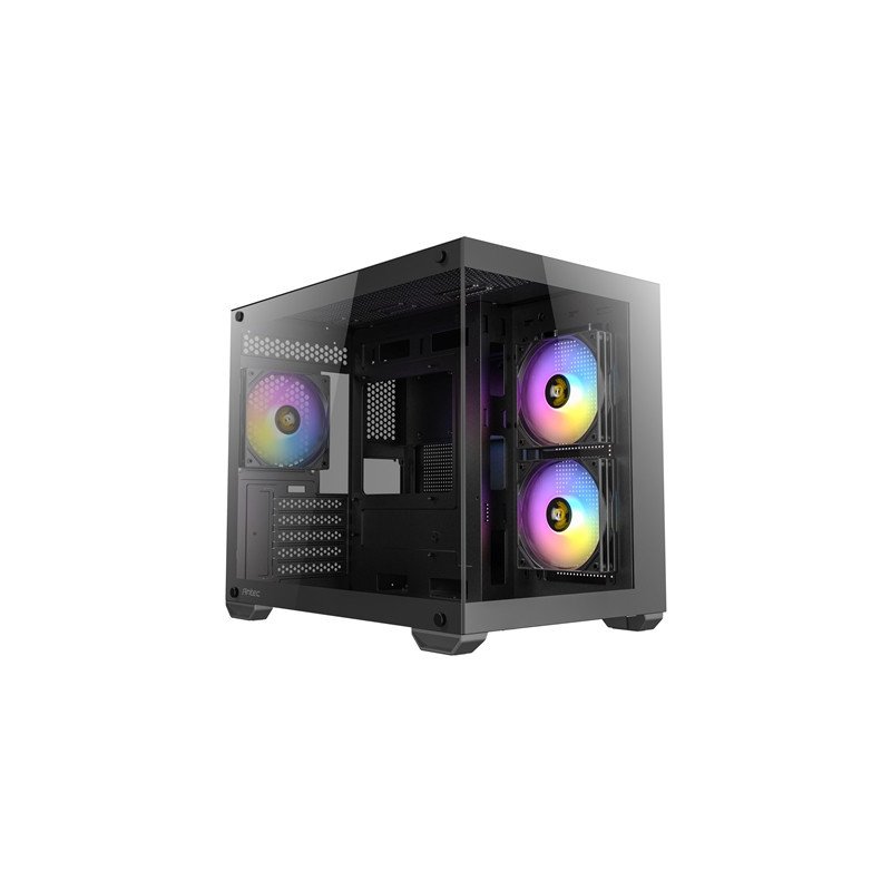 Antec CX600M ARGB Mini-Tower PC Gaming Case  270 Full-View Tempered Glass  3x 120mm ARGB LED Fans  USB 3.0  Dust Filters  Tool-F