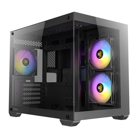Antec CX600M ARGB Mini-Tower PC Gaming Case  270 Full-View Tempered Glass  3x 120mm ARGB LED Fans  USB 3.0  Dust Filters  Tool-F