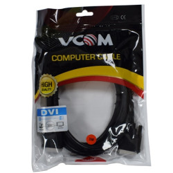 VCOM DVI-D (M) to DVI-D (M) (24+1 pin) 3m Black Retail Packaged Display Cable  Works with Flat Panel Displays  Digital CRT Monit