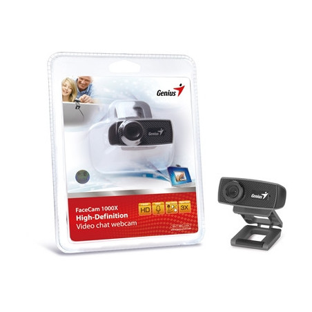 Genius FaceCam 1000X HD WebCam V2  1280x720  True-to-life HD 720p with Built-in Microphone  For Skype  FaceTime  Hangouts  WebEx