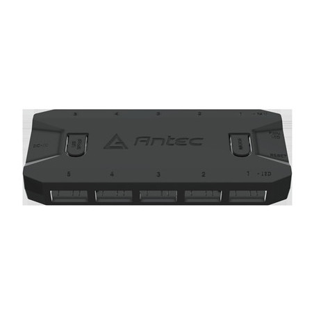 Antec ARGB & Fan Controller - 5 PWM Fan Ports  5 ARGB LED Ports  SATA Power  Compact Design  2-Year Warranty