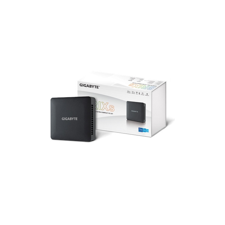 Gigabyte BRIX (GB-BRI3H-1315) Barebone Kit  Intel Core i3-1315U 4.5GHz 6 Core CPU  2 x DDR4 SO-DIMM Slots  1 x M.2-2280 Slot  1 