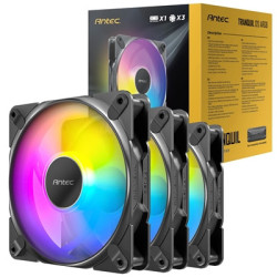 Antec Tranquil 120 ARGB 3-Pack Case Fans with Controller - 120mm High Performance PWM Fans with Addressable RGB Lighting and Fan