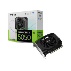 PNY NVIDIA GeForce RTX 5050 8GB GDDR6 Graphics Card  2560 CUDACores  2317 MHz Core Clock  Single Fan  3x DisplayPorts / 1x HDMI 