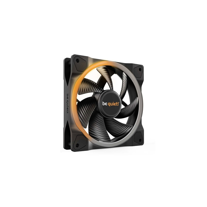 be quiet! Light Wings PWM Addressable RGB Fan  120mm  1700RPM  4-Pin PWM Fan & 3-Pin ARGB Connectors  Black Frame  Black Blades 
