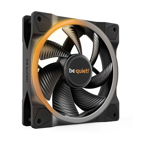 be quiet! Light Wings PWM Addressable RGB Fan  120mm  1700RPM  4-Pin PWM Fan & 3-Pin ARGB Connectors  Black Frame  Black Blades 