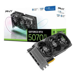PNY NVIDIA GEFORCE RTX 5070 Ti OC 16GB  GDDR7 Graphics Card  8960 CUDA Cores  2295 MHz Core Clock  Triple Fan  3x Display Ports 