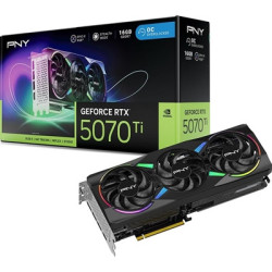 PNY NVIDIA GEFORCE RTX 5070Ti  ARGB Epic-X RGB OC16GB  GDDR7 Graphics Card  8960 Cuda Cores  2295 MHz Core Clock  Triple Fan  3 