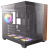 Antec CX800 Wood ARGB Mid-Tower PC Case - 270' Panoramic View  Tempered Glass  9 Fan Positions  USB Type-C