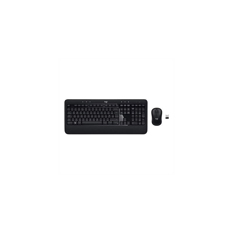 Logitech K540e Advanced Combo Wireless Keyboard and 3 Button Ambidextrous Scroll Mouse Unified Nano USB