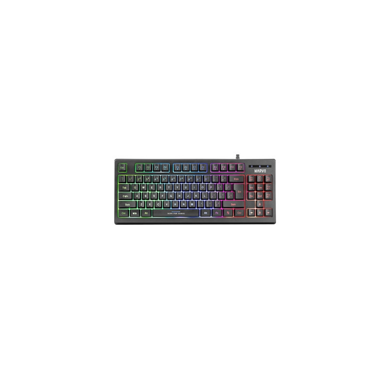 Marvo Scorpion K607 80% TKL Layout Multimedia USB 2.0 Wired 3 Colour Backlit Gaming Keyboard