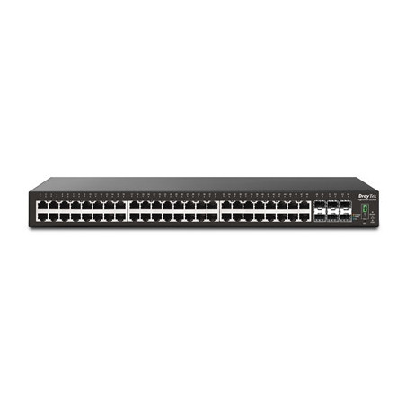 Draytek VSP2542X-K 54 Port switch with 48 PoE+ RJ-45 LAN ports  6 10Gbpe SFP+  400W PoE budget  and L2+ management  2 Year Warra