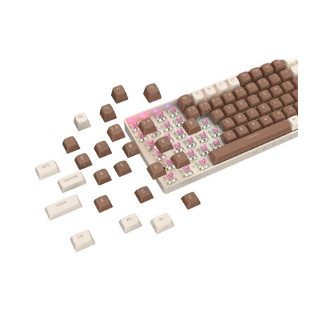 Royalaxe R108 Hot Swappable Mechanical Keyboard  Full Size  110 Keys  2.4GHz  Bluetooth 5.0 or Wired Connection  TTC Golden-Pink