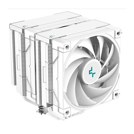 DeepCool AK620 WH Fan CPU Cooler  Universal Socket  Dual Powerful 120mm FDB PWM White Fans  1850RPM  6 Heat Pipes  260W Heat Dis