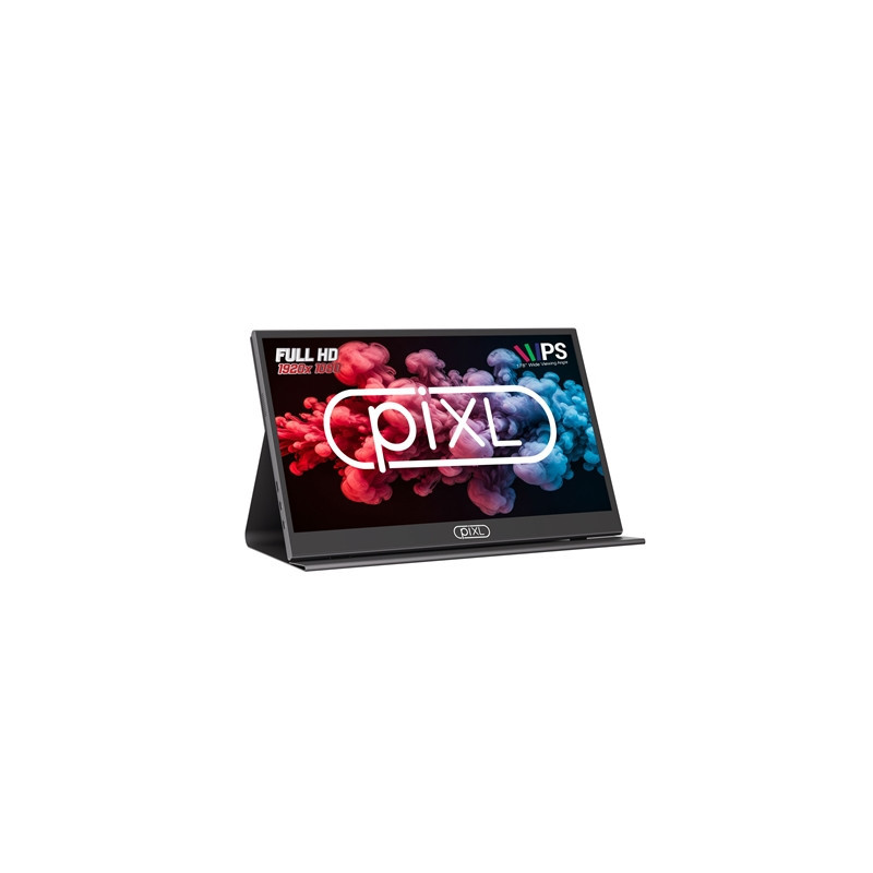 piXL PM156C 15.6 Inch 60Hz Full HD IPS Widescreen Portable Monitor with USB-C  Mini HDMI & Speakers with Foldable Case & Stand