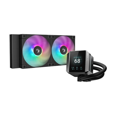 DeepCool Mystique 240 CPU Cooler  ARGB  Personalized Cooling with 2.8“ TFT LCD Screen and Enhanced Pump Performance  5 year warr