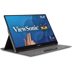 Viewsonic TD1655 16-Inch USB-C Multi-Touch  IPS Portable Monitor  1920x1080  60Hz  Mini HDMI  Speakers  6.5ms  Metallic with Fol