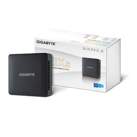 Gigabyte BRIX (GB-BRI7H-1355) Barebone Kit  Intel Core i7-1355U 5.0GHz 10 Core CPU  2 x DDR4 SO-DIMM Slots  1 x M.2 2280 Slot  1