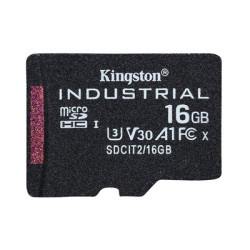 Kingston SDCIT2/16GB Industrial Micro SD Flash Memory Card  16GB  Class U3 V30 A1  UHS-I U1  Retail Packed