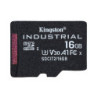 Kingston SDCIT2/16GB Industrial Micro SD Flash Memory Card  16GB  Class U3 V30 A1  UHS-I U1  Retail Packed
