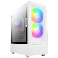 ANTEC NX410 Case  Gaming  White  Mid Tower  1 x USB 3.0 / 2 x USB 2.0  Tempered Glass Side Window Panel  Addressable RGB LED Fan