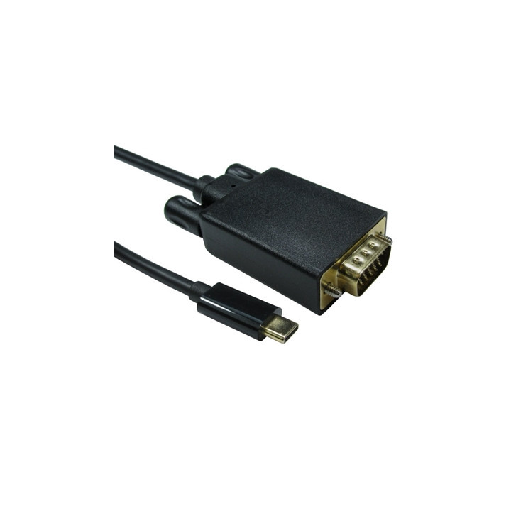 USB C to VGA 1080P 60HZ  2 Meter Black Data Cable