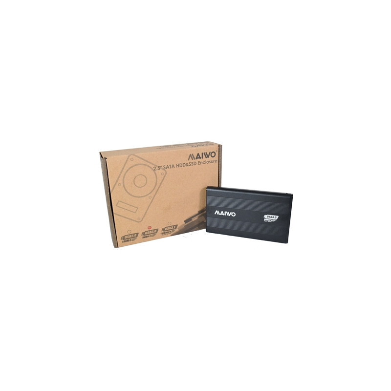 Maiwo 2.5 Inch External Hard Drive Enclosure  USB 3.0  5Gbps  Black  For SATA III HDD/SSD