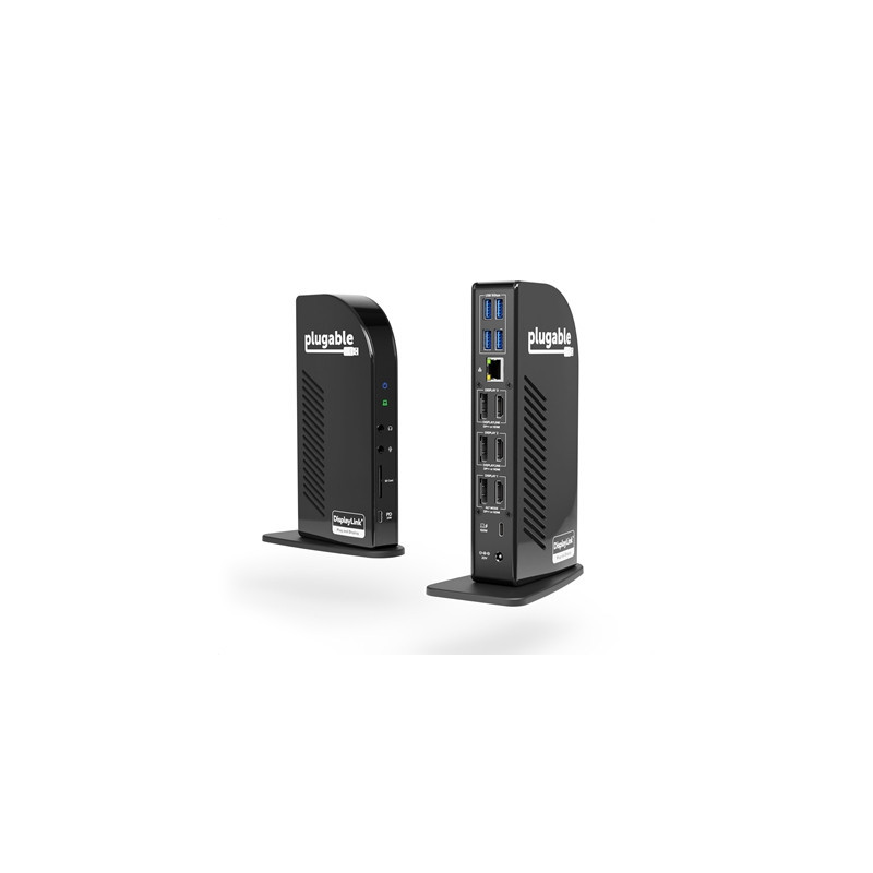 Plugable UD-ULTC4K Triple Monitor 4K 96W USB-C PD DisplayLink Certified Docking Station