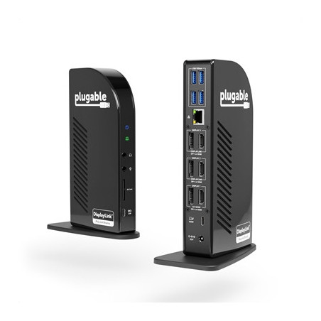 Plugable UD-ULTC4K Triple Monitor 4K 96W USB-C PD DisplayLink Certified Docking Station