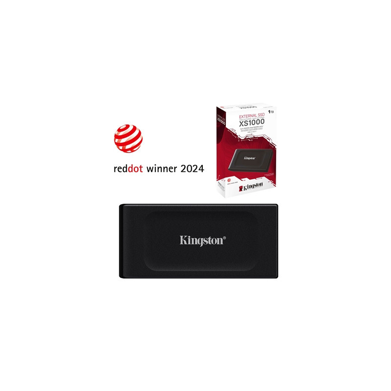 Kingston XS1000 (SXS1000/1000G) 1TB Portable External SSD  Read 1050MB/s  Write 1000MB/s  USB 3.2 Gen 2  5 Year Warranty