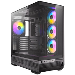 Antec C7 ARGB Mid Tower Tempered Glass PC Gaming Case - Black  3x 120mm & 1x 140mm ARGB Fans  USB 3.2 Gen2  EATX/ATX/mATX/mITX S