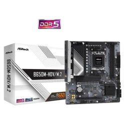 ASRock B650M-HDV/M.2 AMD AM5 Socket Motherboard  Micro-ATX  2x DDR5 Slots  3x M.2 Sockets  2x USB-C Port  Fitted I/O Shield  2.5