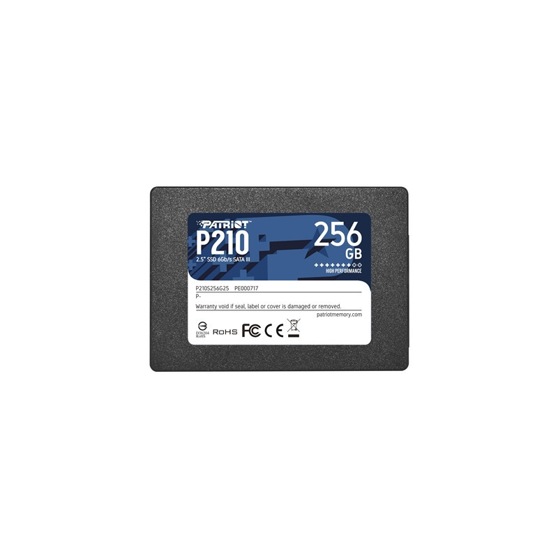 Patriot P210 (P210S256G25) 256GB 2.5 Inch SSD  Sata 3 Interface  Read 500MB/s  Write 400MB/s  3 Year Warranty