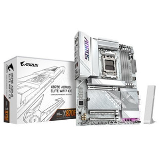 Gigabyte X870E AORUS ELITE WIFI7 ICE AMD AM5 Socket Motherboard  ATX  4x DDR5 Slots  4x M.2 Sockets  Fitted I/O Shield  2.5GbE L