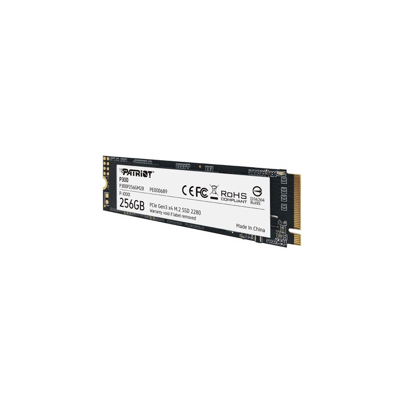 Patriot P300 (P300P256GM28) 256GB NVMe SSD  M.2 Interface  PCIe Gen3  2280  Read 1700MB/s  Write 1100MB/s  3 Year Warranty