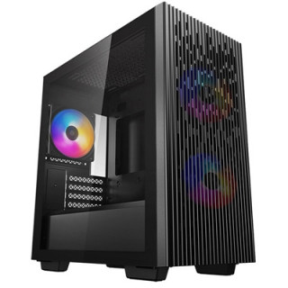DeepCool MATREXX 40 3FS Case  Gaming  Black  Micro Tower  1 x USB 3.0 / 1 x USB 2.0  Tempered Glass Side Window Panel  Mesh Fron