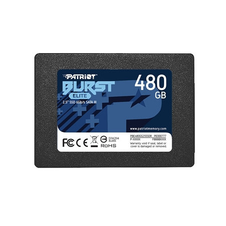 Patriot Elite (PBE480GS25SSDR) 480GB 2.5 Inch SSD  Sata 3 Interface  Read 450MB/s  Write 320MB/s  3 Year Warranty