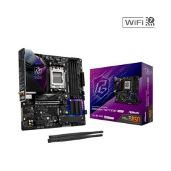 ASRock B850M Riptide WiFi PHANTOM GAMING AMD AM5 Socket Motherboard  Micro-ATX  4x DDR5 Slots  3x M.2 Sockets  2x USB-C Port  Fi