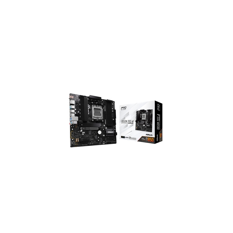 ASRock B850 Pro-A AMD AM5 Socket Motherboard  ATX  4x DDR5 Slots  4x M.2 Sockets  3x USB-C Port  2.5GbE LAN  1x HDMI Port / 1x U