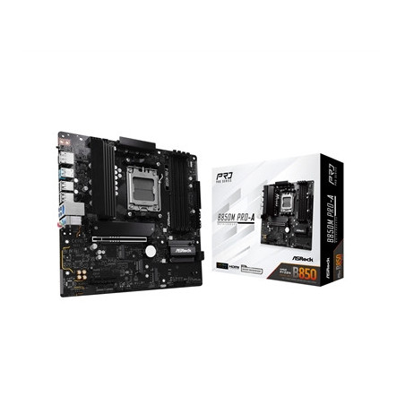 ASRock B850 Pro-A AMD AM5 Socket Motherboard  ATX  4x DDR5 Slots  4x M.2 Sockets  3x USB-C Port  2.5GbE LAN  1x HDMI Port / 1x U