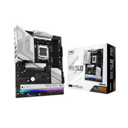 ASRock B850 Pro RS AMD AM5 Socket Motherboard  ATX  4x DDR5 Slots  4x M.2 Sockets  3x USB-C Port  Fitted I/O Shield  2.5GbE LAN 